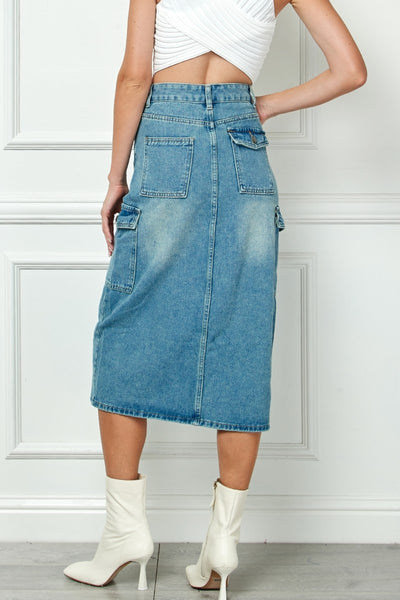 CARGO DENIM SKIRT