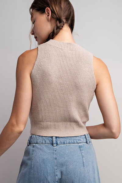 KARLY SWEATER TANK- TAUPE